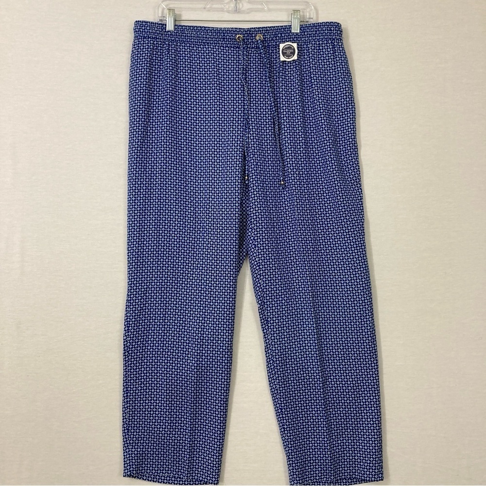 New Charter Club Blue Straight Leg Ultra Soft Comfy Pull-on Pants 1X